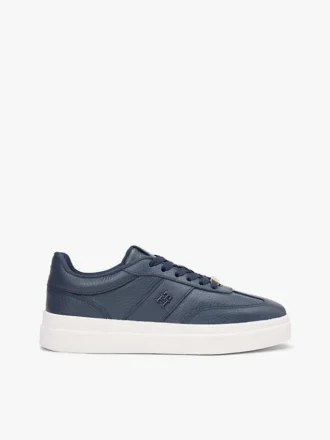 Sneaker da tennis in pelle martellata Sneaker da tennis in pelle martellata