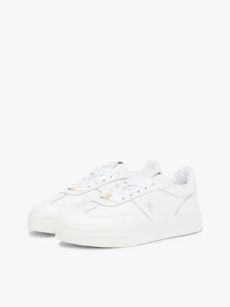 Sneaker da tennis in pelle martellata