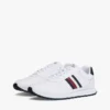 Sneaker in pelle mista con strisce iconiche