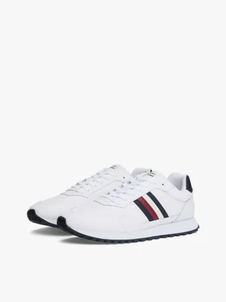 Sneaker in pelle mista con strisce iconiche