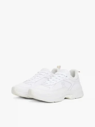 Sneaker in pelle spessa a texture mista