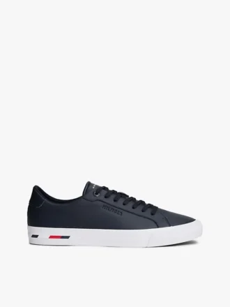 Sneaker in pelle vulcanizzata con striscia bandiera