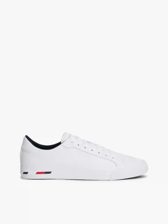 Sneaker in pelle vulcanizzata con striscia bandiera Sneaker in pelle vulcanizzata con striscia bandiera