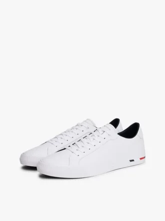 Sneaker in pelle vulcanizzata con striscia bandiera Sneaker in pelle vulcanizzata con striscia bandiera