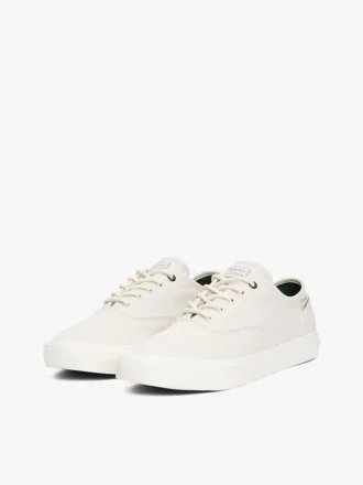 Sneaker in tela con logo goffrato