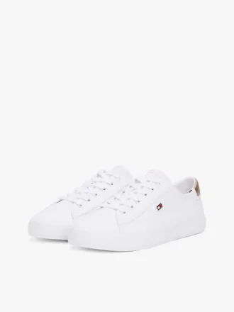 Sneaker in tela con tacco metallico