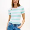 T-shirt a girocollo con strisce da rugby T-shirt a girocollo con strisce da rugby
