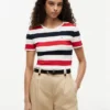 T-shirt a girocollo con strisce da rugby T-shirt a girocollo con strisce da rugby