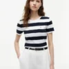 T-shirt a girocollo con strisce da rugby T-shirt a girocollo con strisce da rugby