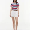 T-shirt a girocollo con strisce da rugby T-shirt a girocollo con strisce da rugby