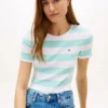 T-shirt a girocollo con strisce da rugby T-shirt a girocollo con strisce da rugby