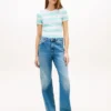 T-shirt a girocollo con strisce da rugby T-shirt a girocollo con strisce da rugby