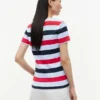 T-shirt a girocollo con strisce da rugby T-shirt a girocollo con strisce da rugby