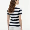 T-shirt a girocollo con strisce da rugby T-shirt a girocollo con strisce da rugby