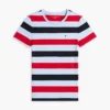 T-shirt a girocollo con strisce da rugby T-shirt a girocollo con strisce da rugby