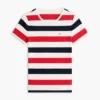 T-shirt a girocollo con strisce da rugby T-shirt a girocollo con strisce da rugby