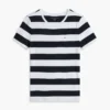 T-shirt a girocollo con strisce da rugby T-shirt a girocollo con strisce da rugby