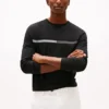 T-shirt a maniche lunghe con logo bandiera tono su tono T-shirt a maniche lunghe con logo bandiera tono su tono