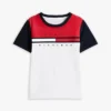 T-shirt a righe con bandiera color block per bambini T-shirt a righe con bandiera color block per bambini