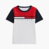 T-shirt a righe con bandiera color block per bambini T-shirt a righe con bandiera color block per bambini