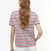 T-shirt a righe con bottoni dorati T-shirt a righe con bottoni dorati