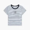 T-shirt a righe con monogramma in stile nautico T-shirt a righe con monogramma in stile nautico