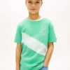 T-shirt a righe con monogramma per bambini T-shirt a righe con monogramma per bambini