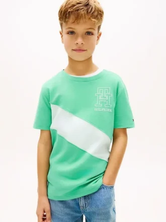 T-shirt a righe con monogramma per bambini T-shirt a righe con monogramma per bambini