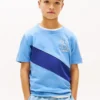 T-shirt a righe con monogramma per bambini