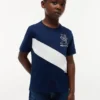 T-shirt a righe con monogramma per bambini
