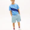 T-shirt a righe con monogramma per bambini