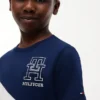 T-shirt a righe con monogramma per bambini