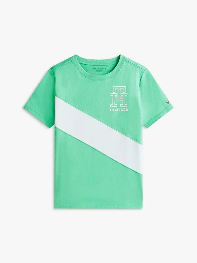 T-shirt a righe con monogramma per bambini T-shirt a righe con monogramma per bambini