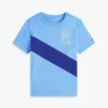 T-shirt a righe con monogramma per bambini