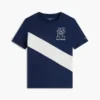 T-shirt a righe con monogramma per bambini
