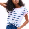 T-shirt a righe con orlo annodato per bambini T-shirt a righe con orlo annodato per bambini