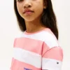 T-shirt a righe con tasca per bambina T-shirt a righe con tasca per bambina
