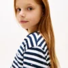 T-shirt a righe con tasca per bambina T-shirt a righe con tasca per bambina