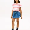 T-shirt a righe con tasca per bambina T-shirt a righe con tasca per bambina