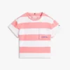 T-shirt a righe con tasca per bambina T-shirt a righe con tasca per bambina