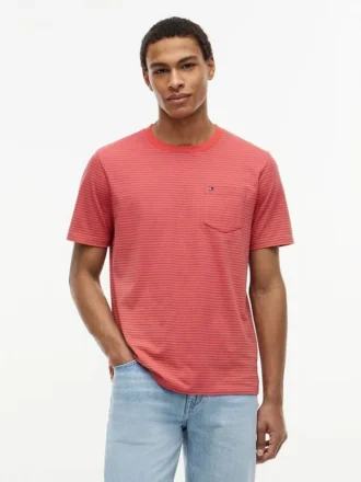 T-shirt a righe con taschino