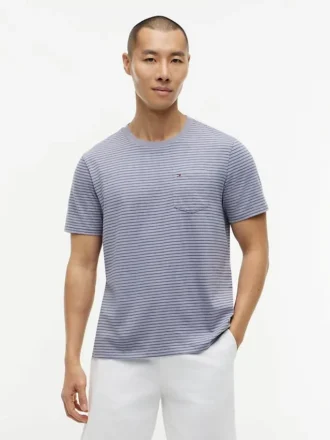 T-shirt a righe con taschino