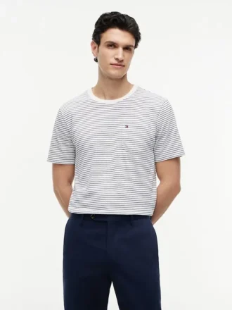 T-shirt a righe con taschino
