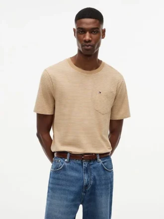 T-shirt a righe con taschino