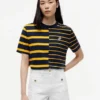 T-shirt a righe miste dal taglio morbido T-shirt a righe miste dal taglio morbido