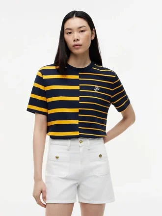 T-shirt a righe miste dal taglio morbido