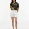 T-shirt a righe miste dal taglio morbido T-shirt a righe miste dal taglio morbido