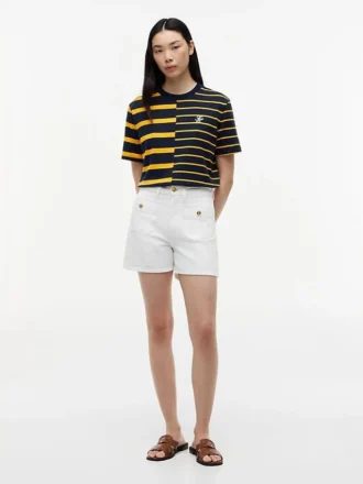 T-shirt a righe miste dal taglio morbido