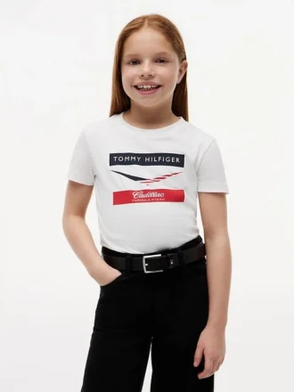 T-shirt a zig-zag Tommy x Cadillac F1® Team per bambini