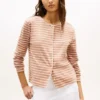 T-shirt cardigan in cotone interlock a righe T-shirt cardigan in cotone interlock a righe